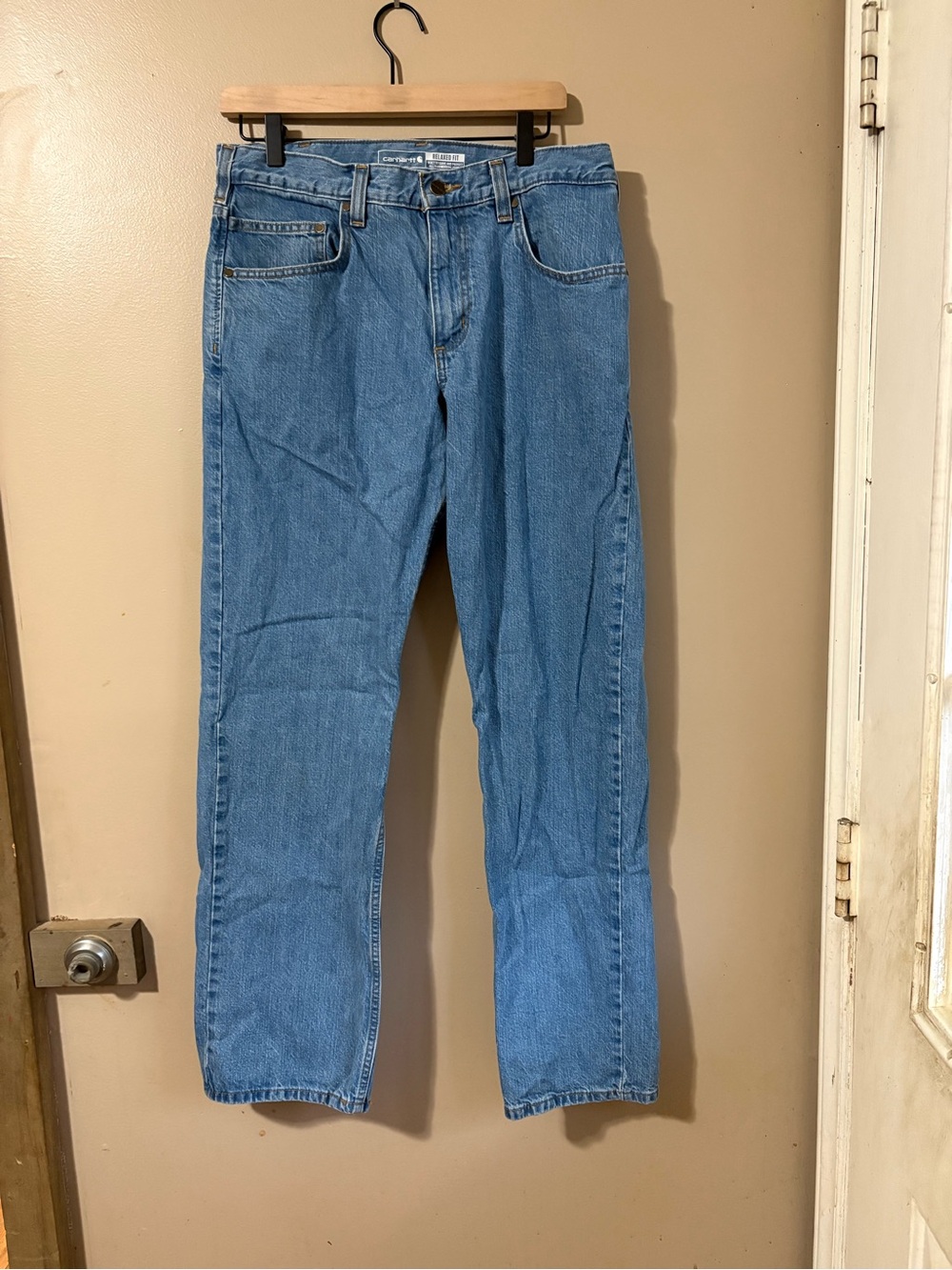 Carhartt Men's Light Blue Denim Jeans